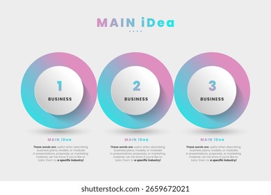 The Infographic diagram chart vector template for business and finance in 3 parts, options, presentation with elements vector illustration