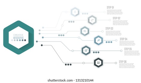 Infographic Diagram design with step process flowchart for Business and presentation timeline template