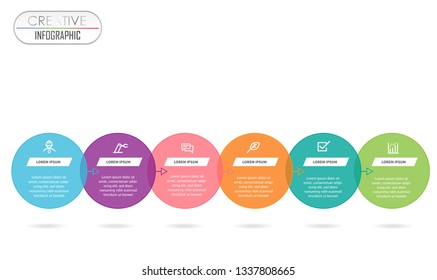 Infographic Diagram design with step process flowchart for Business and presentation timeline template