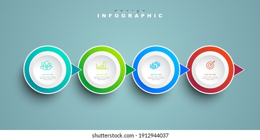 Infographic diagram icon template for business, presentation, web design, 4 options. Can be used to create business projects, annual reports, the Internet.Business concept, process steps, sign, vector