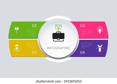 Infographic diagram icon template for business, presentation, web design, 5 options. Can be used to create business projects, annual reports, the Internet. Business concept, process steps, sign vector