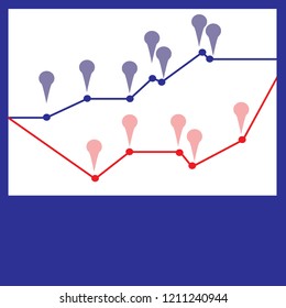 Infographic diagram. Statistic bar graphs, economic diagrams and stock charts. Marketing, advertising, vector elements. Points