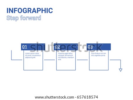 infographic diagram step forward blue box stock vector (royalty free