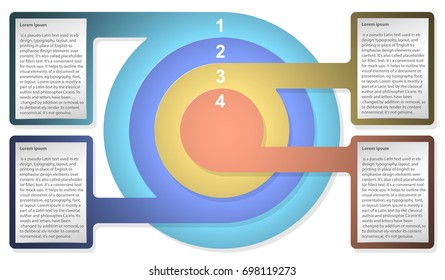 Infographic Diagram Template With Concentric Circles. For Web Design, Presentation, Graph, Chart, Report, Data Visualization