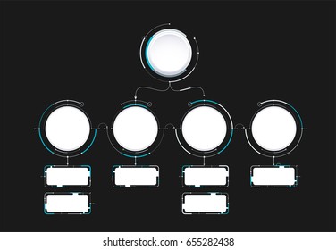 Infographic diagram template design simple design on dark background. technology diagram template. vector illustration.