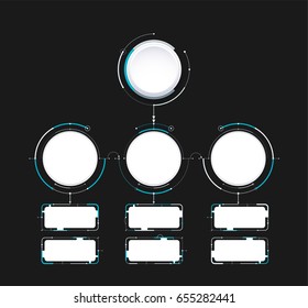 Infographic diagram template design simple design on dark background. technology diagram template. vector illustration.