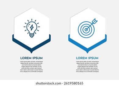 Diagrama Infográfico De Duas Etapas Com Ideia E Modelo De Visualização Alvo