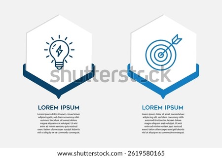 Infographic Diagram Of Two Steps With Idea And Target Visualization Template