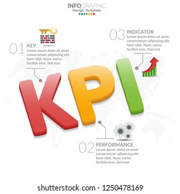 Infographic Diagram With Word KPI. Business Concept.