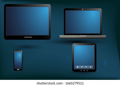 Infographic with different electronics 