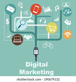 infographic - digital marketing concept