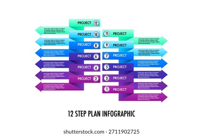  Infographic displaying a 12-Step plan, offering a visual representation of the project workflow