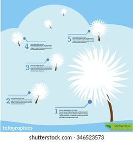 infographic for diverse applications The concept of freedom as grass flower blowing in the sky.