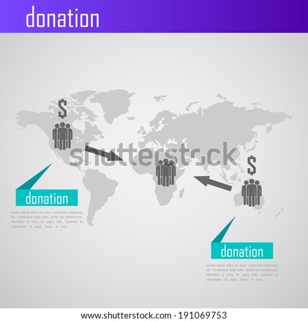 Infographic donation illustration for web or print design. Business concept