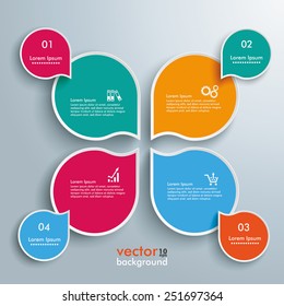 Infographic with drop shapes on the gray background. Eps 10 vector file.