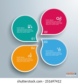 Infographic with drop shapes on the gray background. Eps 10 vector file.