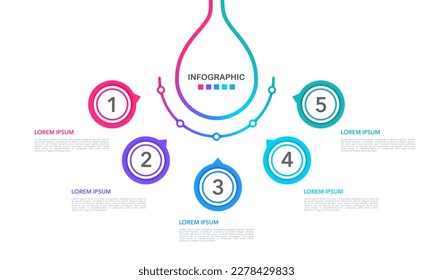 Infographic drop of water 5 options or steps. Vector illustration.