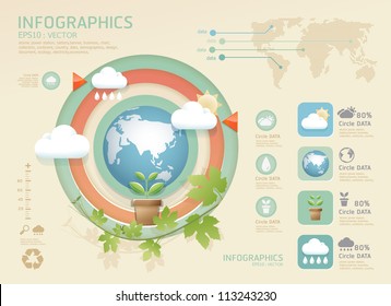 infographic eco Modern soft color Design template / can be used for infographics / numbered banners / graphic or website layout vector