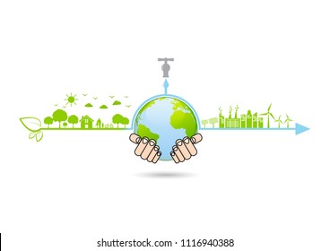 Infographic for Ecology friendly, World environment and sustainable development concept, vector illustration