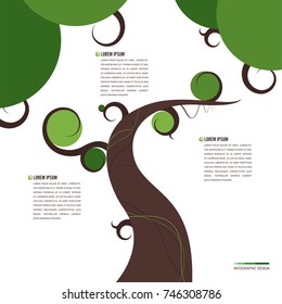 infographic of ecology. with tree green and flat design template.