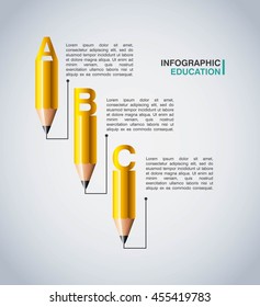 Infographic education concept represented by pencil icon. Colorfull and flat illustration. 