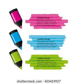 Infographic education concept represented by markers icon. Colorfull and flat illustration. 