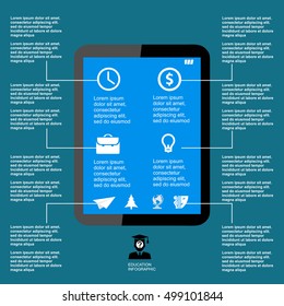Infographic Education, vector, flat design, elements