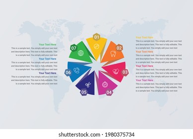 Infographic eight points arranged in circle gear vector image 7