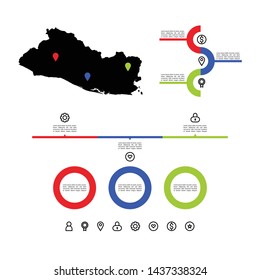 Infographic of El Salvador with map for business and presentation