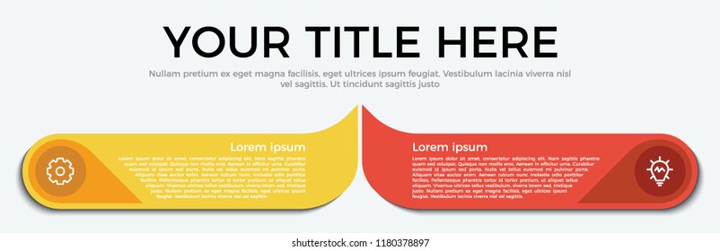 infographic element with 2 options, step, list, part and icons. use for business, presentation, brochure, flyer, abstract, workflow, timeline concept vector template flat style eps 10.