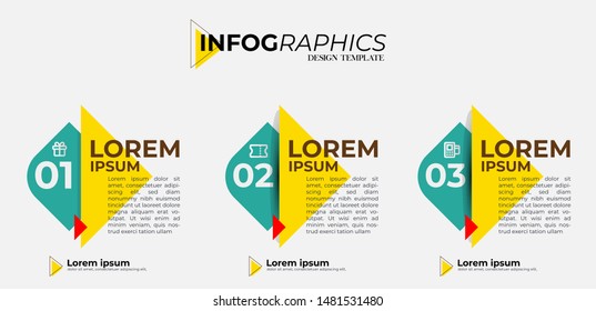Infographic element with 3 package or options or steps. Can be used for process, flyer, promotion, brochure, presentation, diagram, workflow layout, info graph, web design.