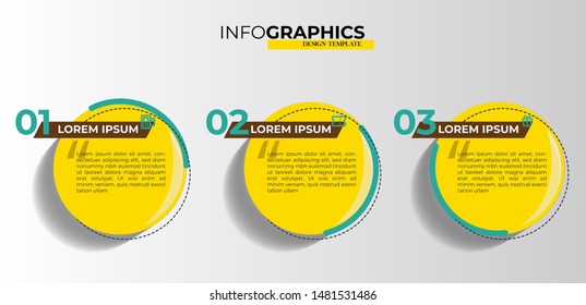 Infographic element with 3 package or options or steps. Can be used for process, flyer, promotion, brochure, presentation, diagram, workflow layout, info graph, web design.