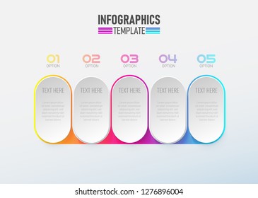 Infographic element 3d with circle option 1 to 5 vector.