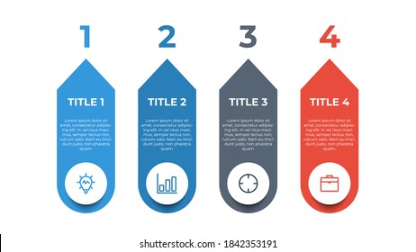 elemento infográfico con 4 opciones, pasos, procesos, lista, punto. Vector de plantilla de visualización de datos empresariales
