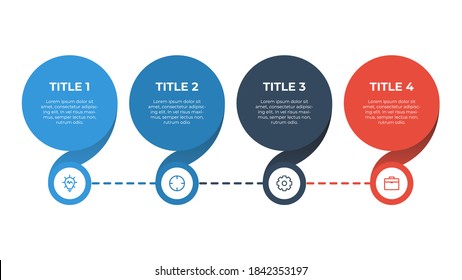 elemento infográfico con 4 opciones, pasos, procesos, lista, punto. Vector de plantilla de visualización de datos empresariales