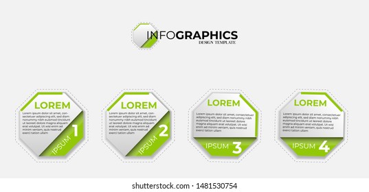 Infographic element with 4 package or options or steps. Can be used for process, flyer, promotion, brochure, presentation, diagram, workflow layout, info graph, web design.