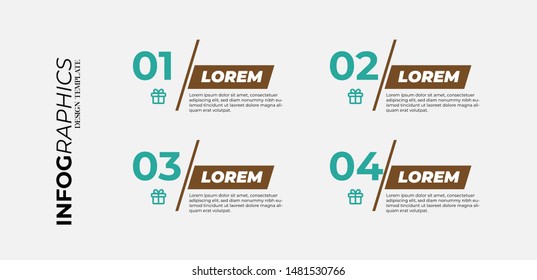 Infographic element with 4 package or options or steps. Can be used for process, flyer, promotion, brochure, presentation, diagram, workflow layout, info graph, web design.