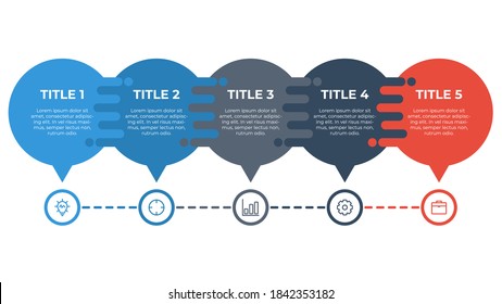 infographic element with 5 options, steps, processes, list, point. Business data visualization template vector