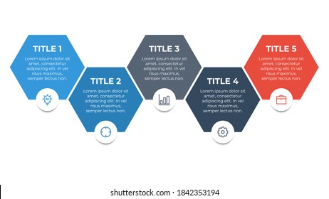 Infografik-Element mit 5 Optionen, Schritten, Prozessen, Liste, Punkt.