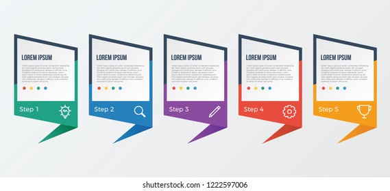 infographic element with 5 steps, options, processes, or parts. business presentation template vector. 