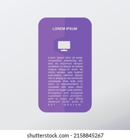 Infographic element about display icon for web design or digital design