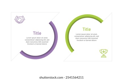 Infographic element. Business concept with 2 steps, options, process. Vector illustration.