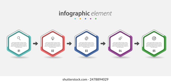 Infographic element business design with four options or steps. Premium Vector