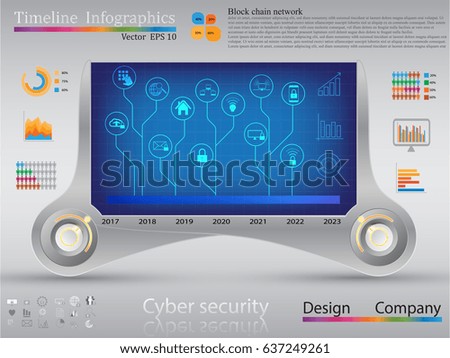  infographic element ,  business style timeline banner, web design,timeline infographics,cyber security concept,icon set