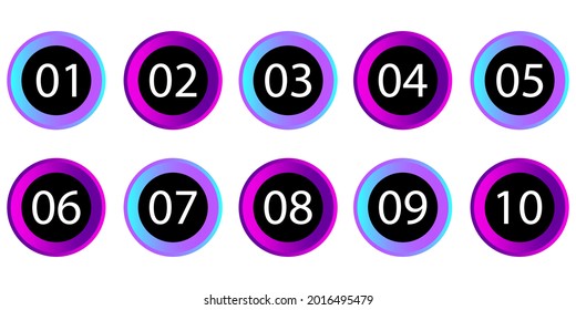 Infographic element with circles blue loading numbers. Circle pie chart. Web development. Data chart. Vector illustration.