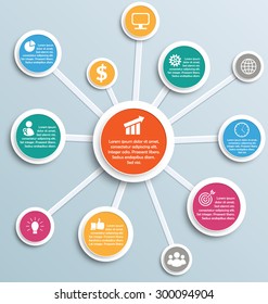 Infographic Element Circles on Blue Background