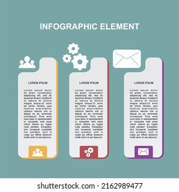 Elementos infográficos personas de contacto, configuración e icono de correo electrónico para sus presentaciones de negocio y diseño de sitio web