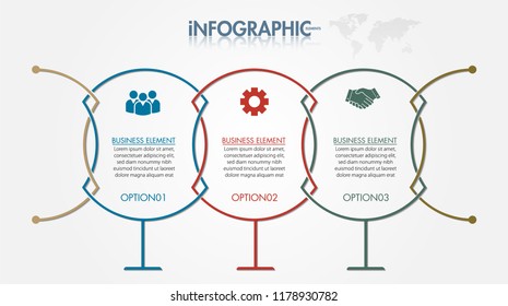 Infographic element data for business.  abstract banner element. 
3-step concept. can be used web design or presentation. 
vector illustration background