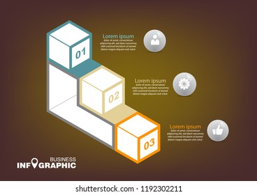 Infographic element data for business.  abstract banner element. 
3-steps concept. can be used web design or presentation. 
vector illustration background