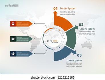 Infografik-Elementdaten für Unternehmen.  abstraktes Bannerelement. 
3-Stufen-Konzept. kann Web-Design oder Präsentation verwendet werden. 
Vektorgrafik-Hintergrund